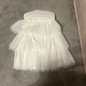 White Strapless Dress !